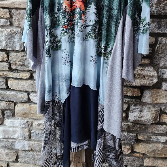 Cardinal Upcycled Patchwork Tunic Dress - Picture 2 of 4